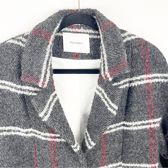 SITA MURT Plaid Wool Blend Lined Trench Coat, Size EU 36 - Picture 8 of 9